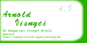 arnold visnyei business card